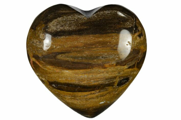 Polished, Triassic Petrified Wood Heart - Madagascar #115507